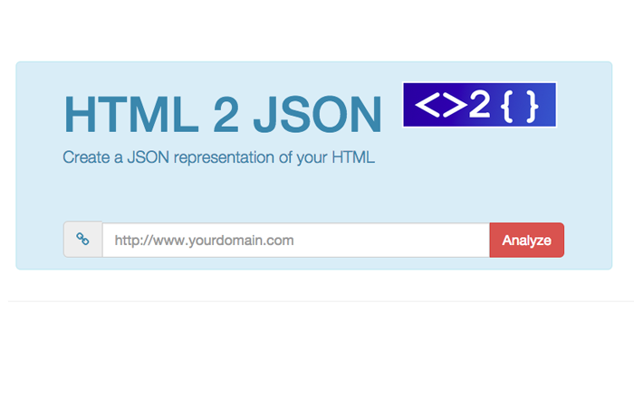 HTML2JSON - Convert a HTML page to a JSON representation