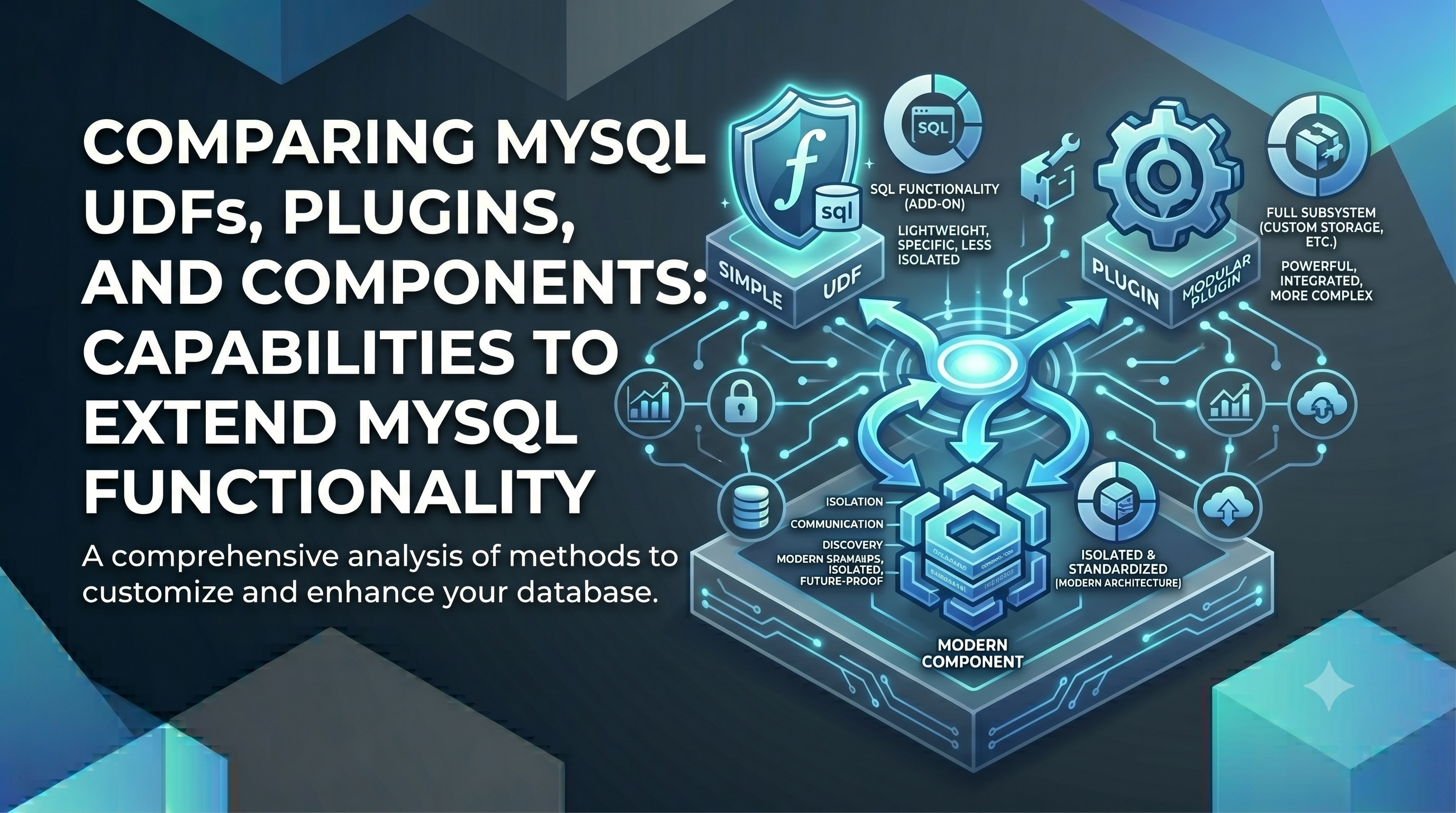 Extending MySQL Capabilies with UDFs, Plugins and Components